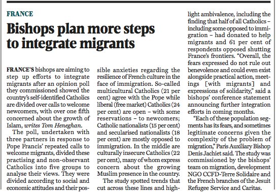 THeneghanParis's tweet photo. French bishops plan more steps to integrate migrants. THE TABLET | 16 June 2018 @The_Tablet #catholic #migrant #france https://t.co/F59WX8Gx4A