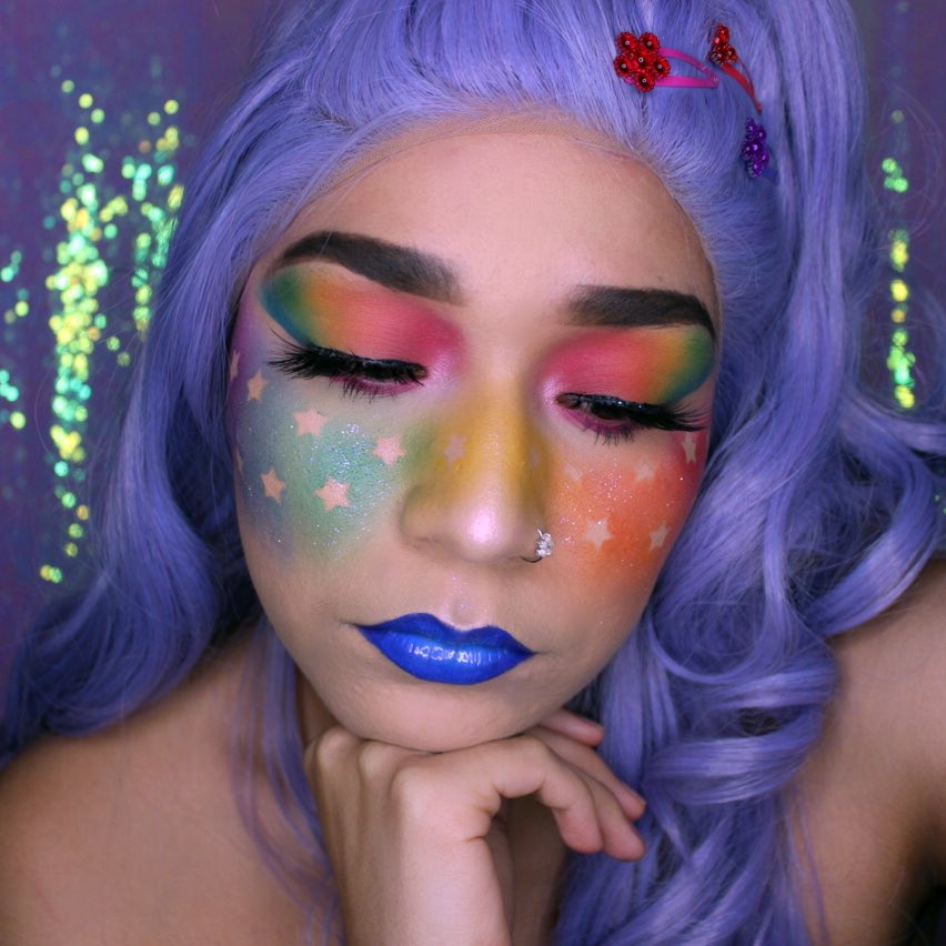 pinkkfairyy_'s tweet photo. Another #Pride look i did!!! HAPPY PRIDE MONTH TO ALL MY SWEET PRIDE BABIES OUT THERE 

~❤️🧡💛💚💙💜~

IG: @makeupbymako_ https://t.co/SvMZJyWKTN