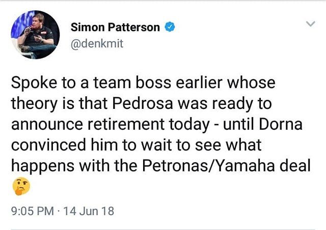 motogpaction's tweet photo. Makes Total sense now
.
.
#instantmotogp #motogp #danipedrosa #dp26 #CatalanGP https://t.co/NsP7NnZ0A9 https://t.co/lF7ScyktT2