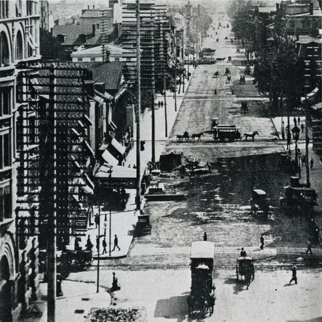 KeryxGroup's tweet photo. #TBThursday to the 10-15 years between the period after #AlexanderGrahamBell patented the #telephone and before the invention of underground cable. All pix from #NewYorkCity. More pix here: https://t.co/cWlKxMttjw https://t.co/6830950h0A