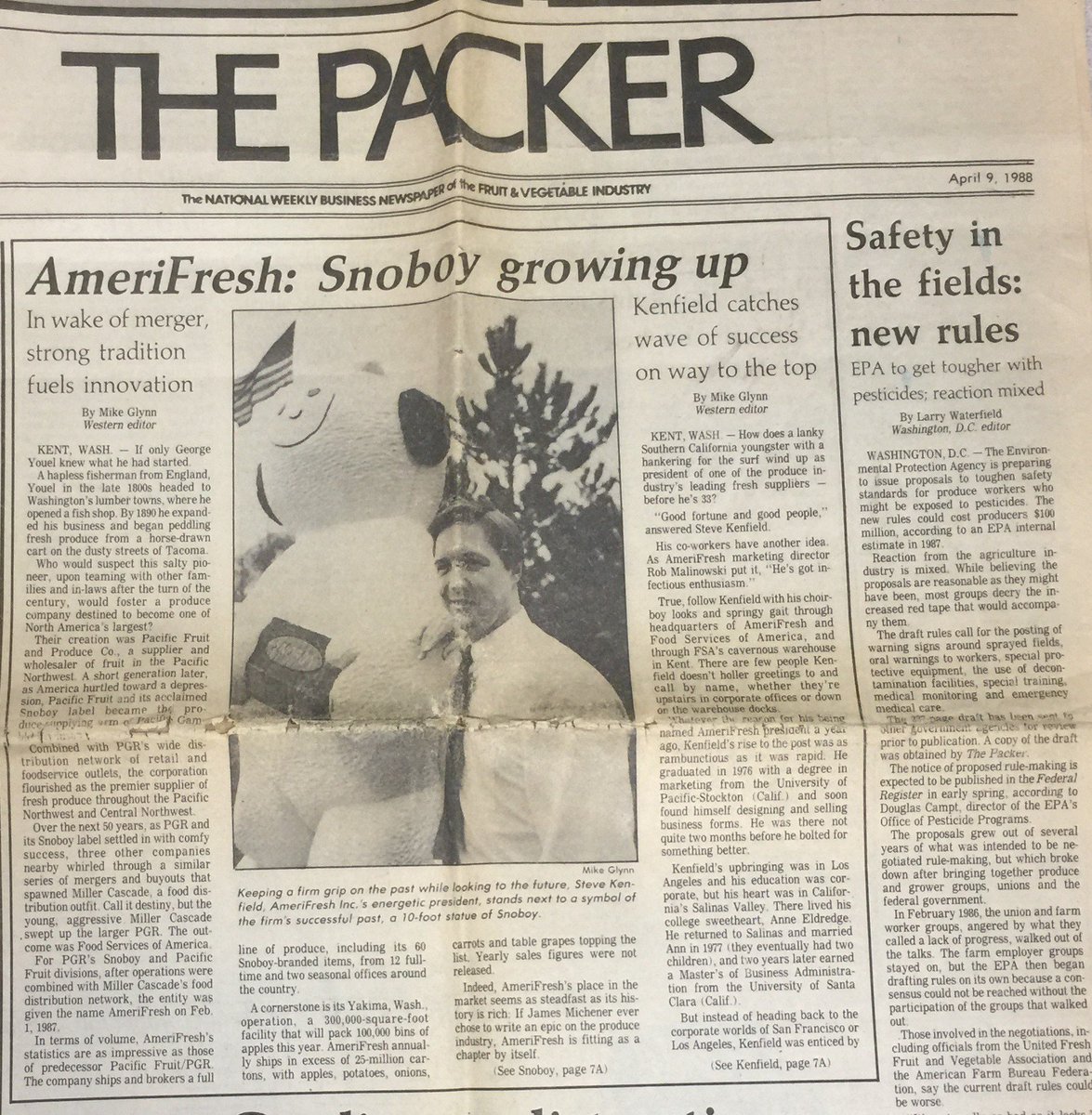 SnoboyProduce's tweet photo. #TBT Check out this front page article in The Packer from 30 years ago! #snoboyproduce #freshnessguaranteed #since1925 #thepacker #newsworthy https://t.co/JY5iZqzW2Z