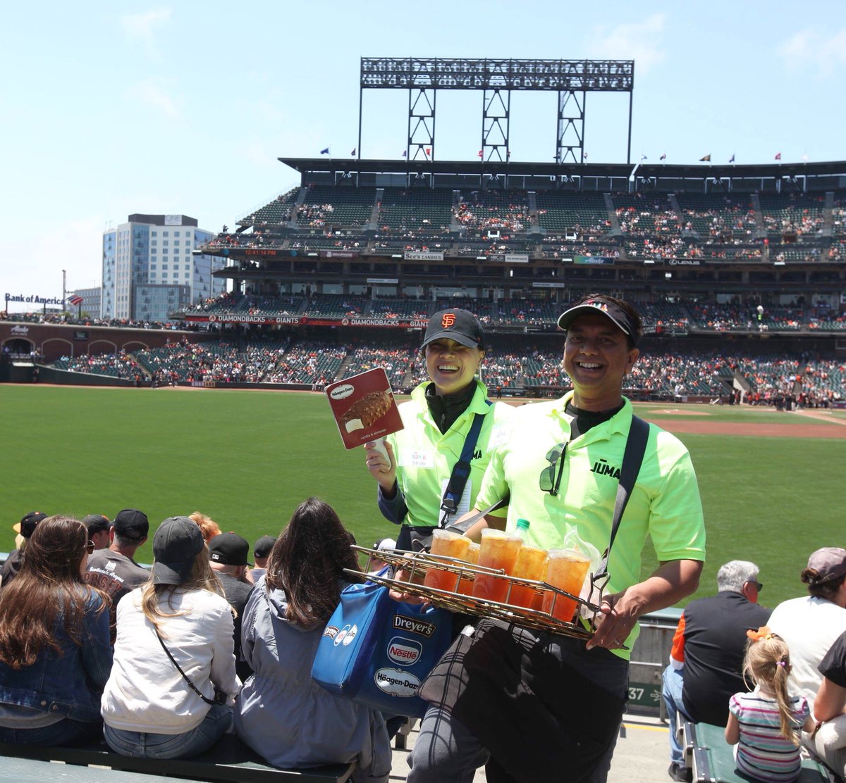 JumaVentures's tweet photo. Volunteers from @SalesforceOrg, like Tabitha King, VP of Finance, came out to @ATTPark to staff our social enterprise. Her first job as a dispatcher for the Sears furniture department taught her that “customer service is key.” #ItStartsWithAJob #VolunteeringRocks https://t.co/3Qn8BxLnoA