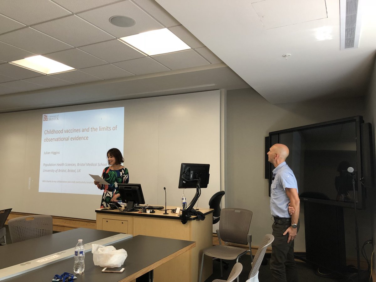 jtoanle's tweet image. Great turn out at the @JohnsHopkinsEPI and #Biostatistics Summer institute noon seminar today, featuring @JulianPTH on “Childhood #Vaccines and the Limits of #ObservationalScience”