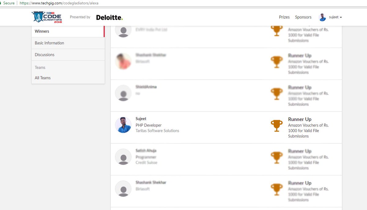 sujeetjaiswara's tweet image. Thanks a million for giving &quot;amazon gift voucher&quot; @techgigdotcom #alexaskillhackathon #alexaskill #alexadeveloper