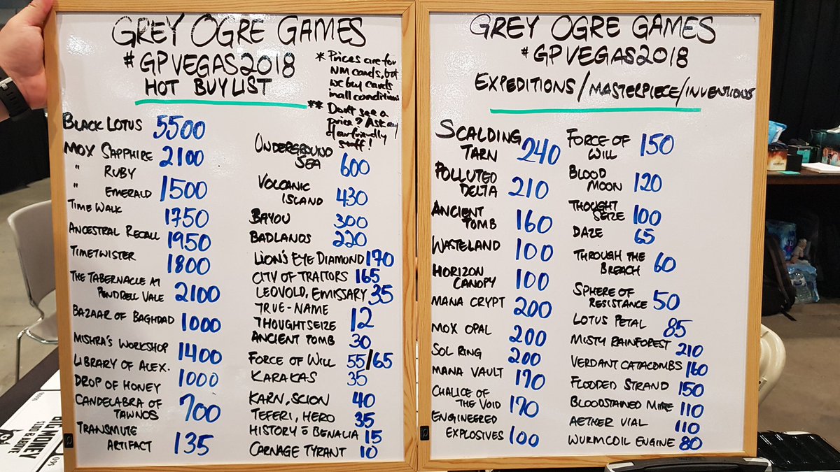 We are ready for you #GPVegas! Always buying and selling as usual! (with great prices guaranteed) 😉 #MTG #GreyOgreGames