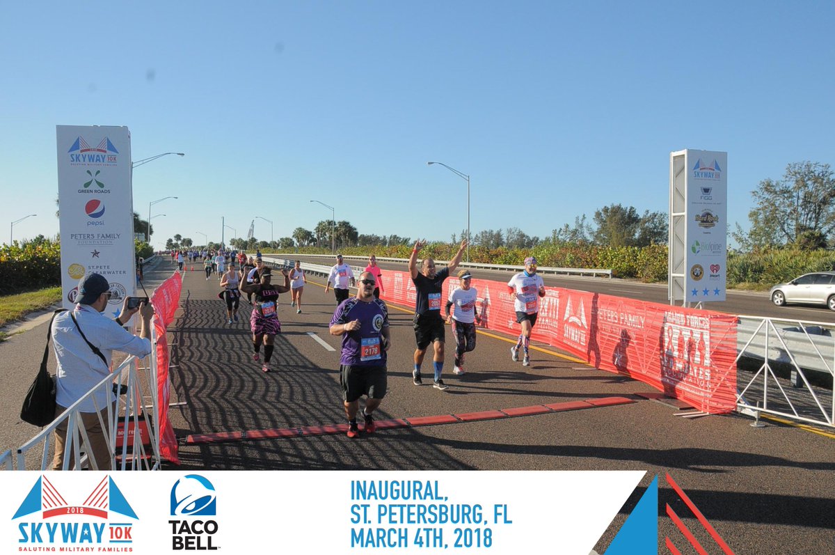 Skyway10K's tweet photo. An Iraq veteran and Purple Heart recipient, Chris Boreland conquered the Inaugural Skyway 10K back in March and inspired us all. https://t.co/3Gt2p1blg3 #tbt #WTSP #Skyway2018 https://t.co/6TJdhI7pNM