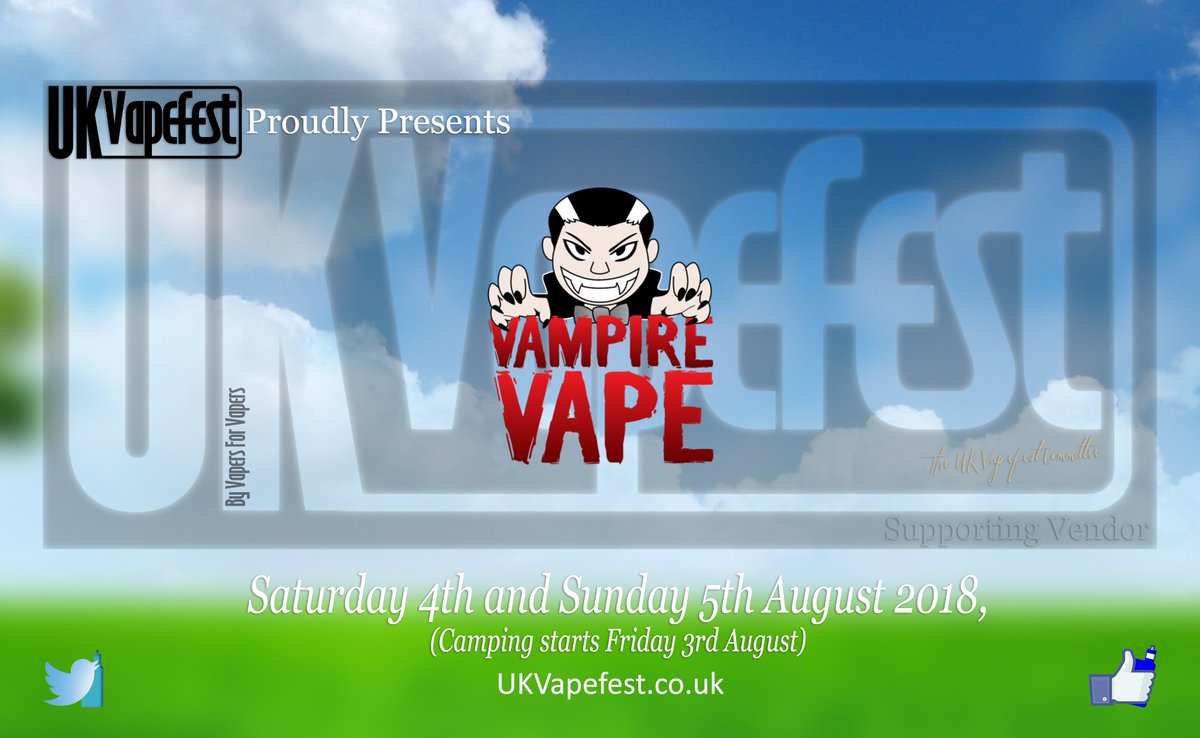UKVapefest's tweet photo. UK Vapefest are proud to present supporting vendor ... https://t.co/lkoCUlgACc