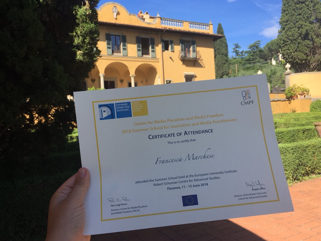 fmarchese_uk's tweet photo. .@CmpfEui Privileged to have attended this summer school. #CMPF18 #journalism #AI #Algorithms https://t.co/MJrhLEnd4W