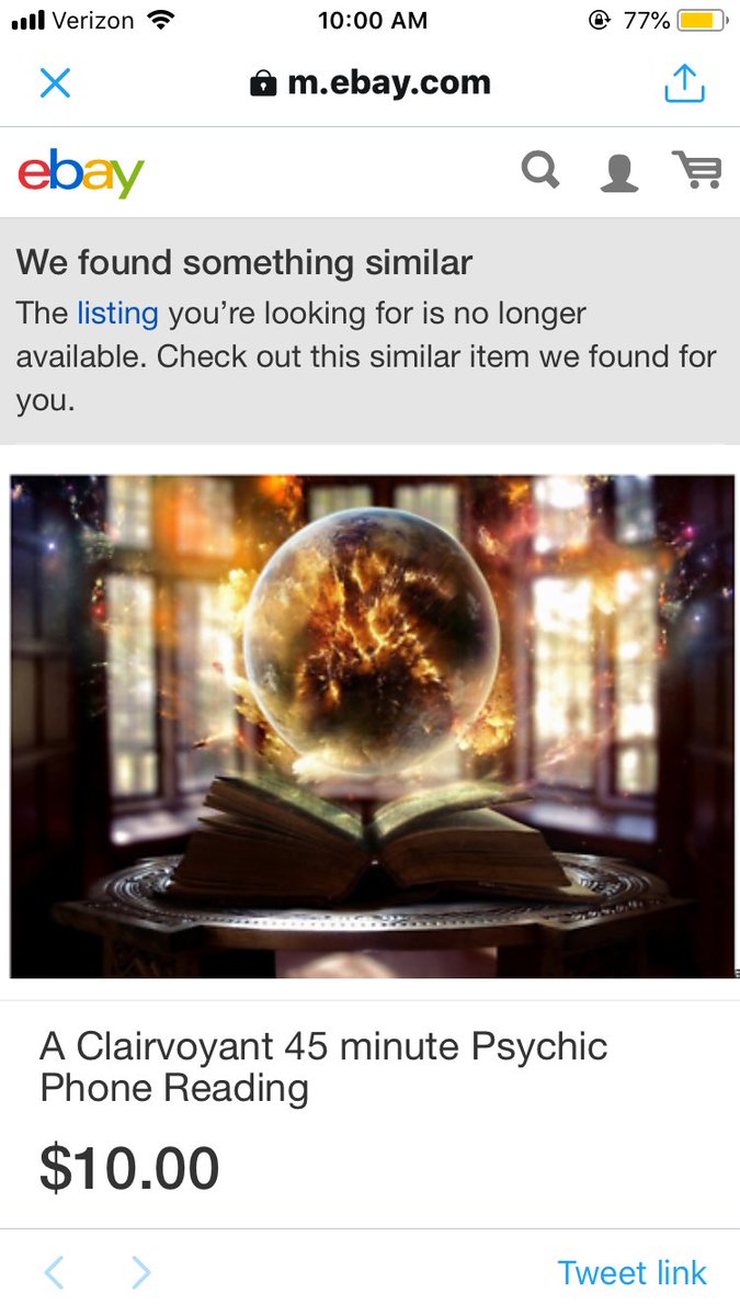 kris_clo's tweet photo. When you’re trying to bid on a query crit but eBay has a better idea 🔮 #amediting https://t.co/oholEGrW5C