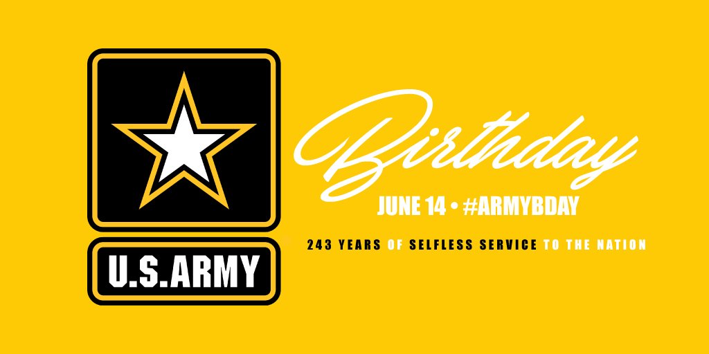 Today marks the 243rd birthday of the United States Army. As a veteran of the U.S. Army, I would like to say thank you to all of the men and women, past and present, who serve this military branch.