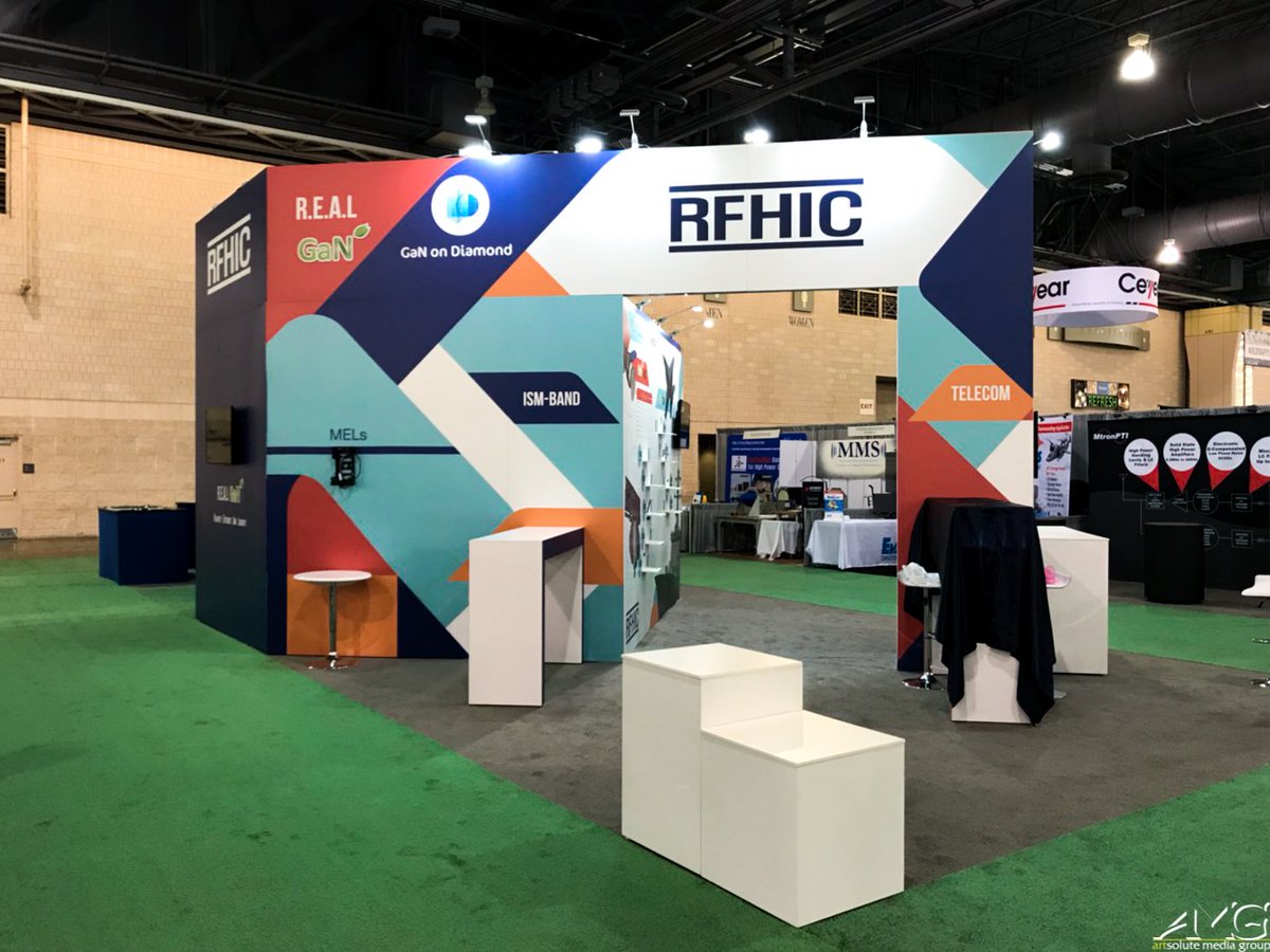artsolute's tweet image. It was a pleasure working with @RFHIC_Corp and creating an exhibit for them at IMS 2018. We incorporated a variety of color blocks into the design to reinforce their company branding, as well as give their structure a more vibrant and expressive look.

#IMS2018 #RFHIC #IEEE