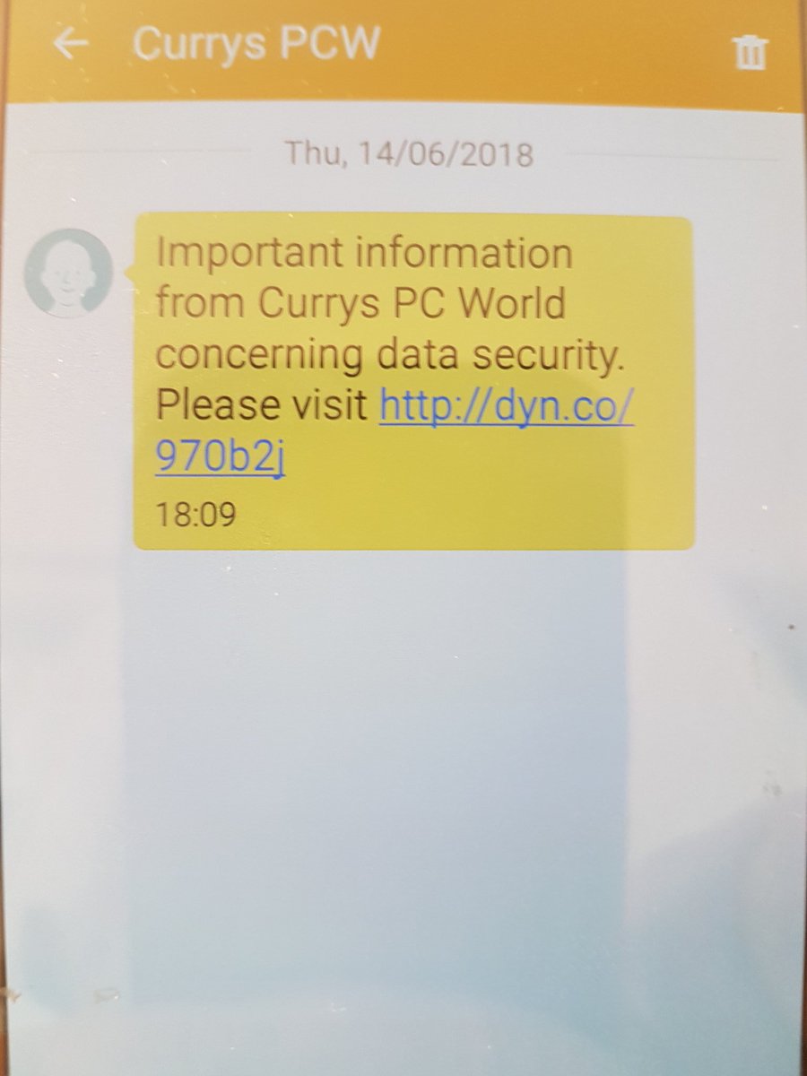pt4496's tweet image. @curryspcworld is this a legitimate text &amp;amp; link. Pretty shabby it does not include the full web address if it is.
Security warning on phone not to follow insecure links.
#whatissecure
@MoneySavingExp
