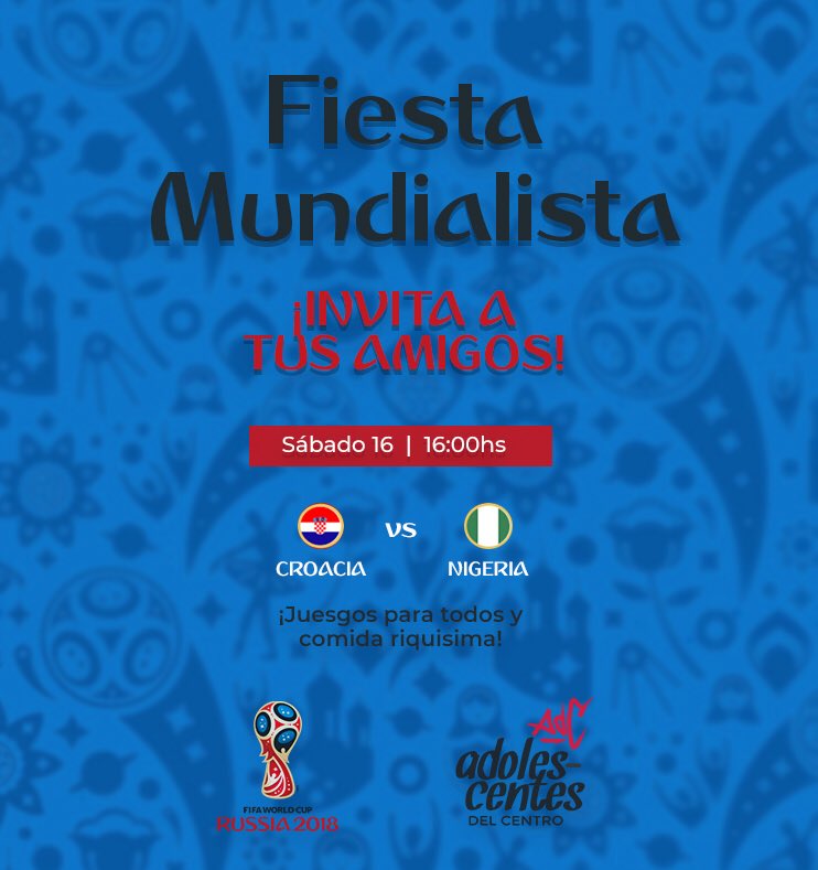 La FIESTA MUNDIALISTA llegó! Te esperamos este sábado 16 a las 16hs para disfrutar una tarde de mundial, juego y comida! en Estados Unidos 1273 🎊🏆🌎🎊