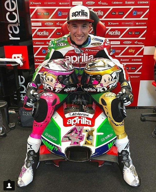 motogpaction's tweet photo. And the Cutest Helmet Design Helmet goes to @aleixespargaro 
Specially designed Helmet for #CatalanGP from Aleix Espargaro
.
.
#instantmotogp #motogp #ae41 #CatalanGP https://t.co/DkqGewyqY9 https://t.co/aLYyilCKnk