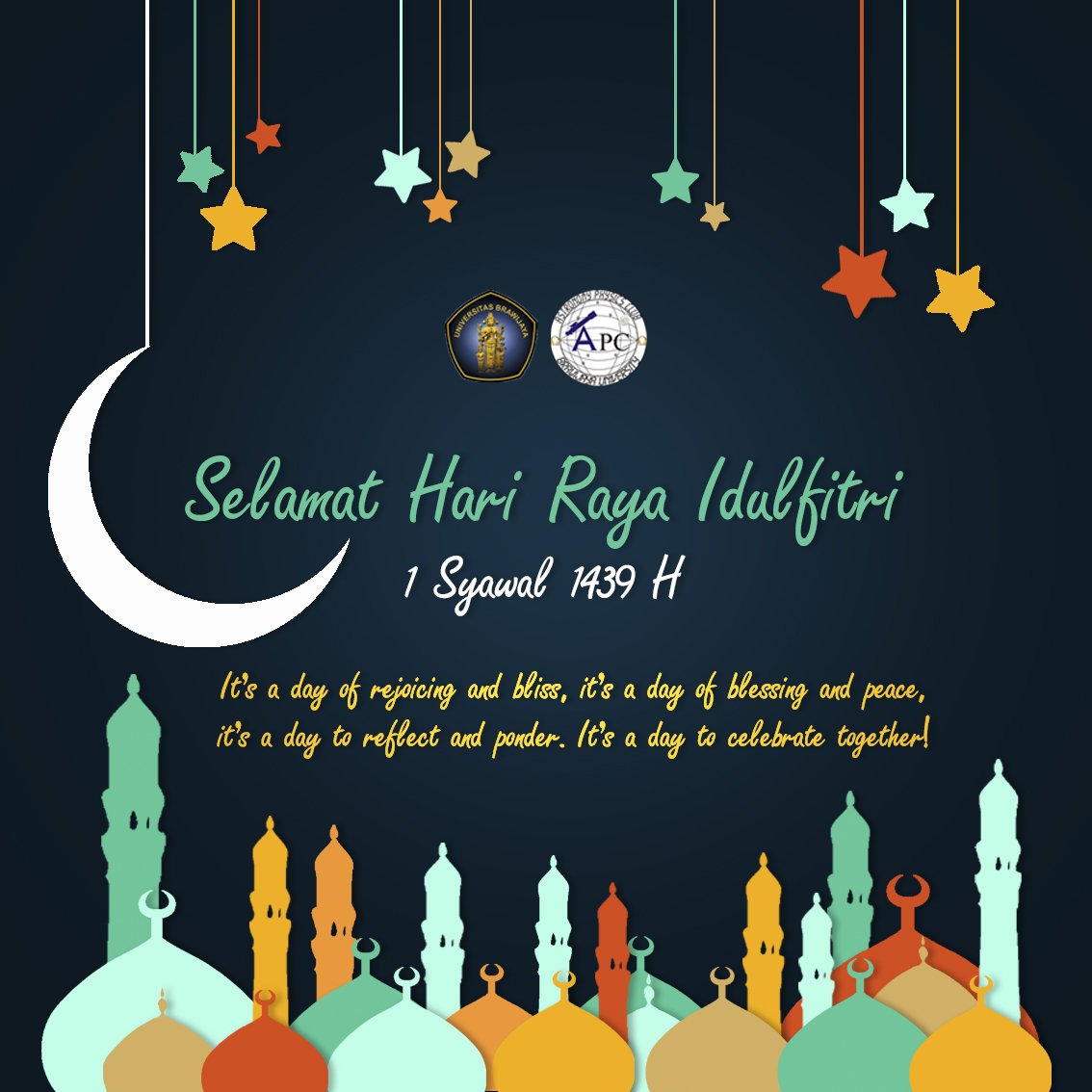[HARI RAYA IDULFITRI 1439 H]
ㅤ
It's a day of rejoicing and bliss,
It's a day of blessing and peace,
It's a day to reflect and ponder.
It's a day to celebrate together!
ㅤ
Selamat Hari Raya Idulfitri 1 Syawal 1439 H. Semoga senantiasa berbahagia dan bersukacita. 😊

APC UB 2018