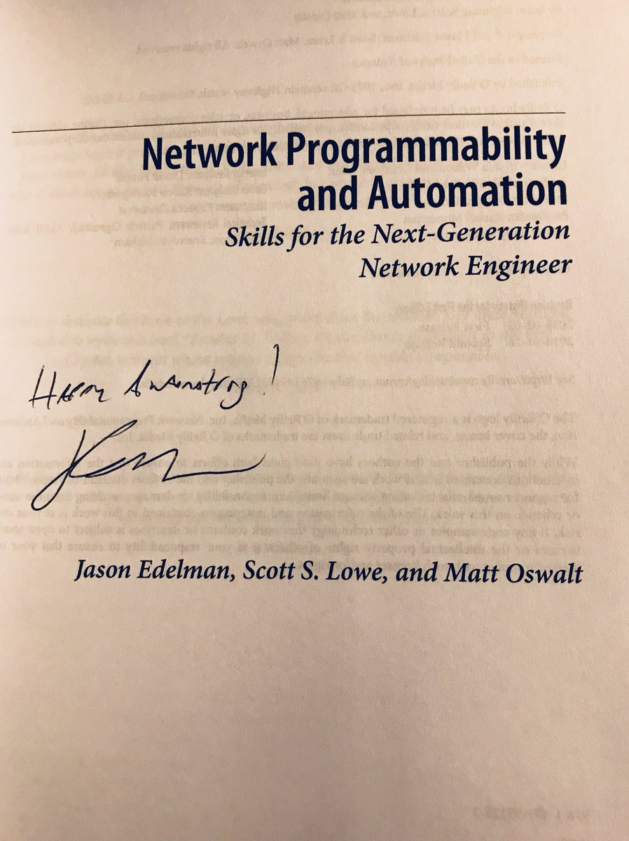 rowelldionicio's tweet image. Looking forward to reading this book on Network Programmability and Automation I got from the @networktocode booth at #CLUS.