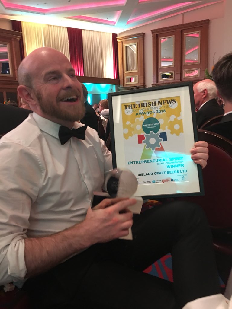liam_icb's tweet photo. Three in a row @irishnewsWEA! Entrepreneurial Spirit #irishnewsWEA @IreCraftBeer Thanks to all the entrants - see you next year 😀 https://t.co/fcZDHvXZH0