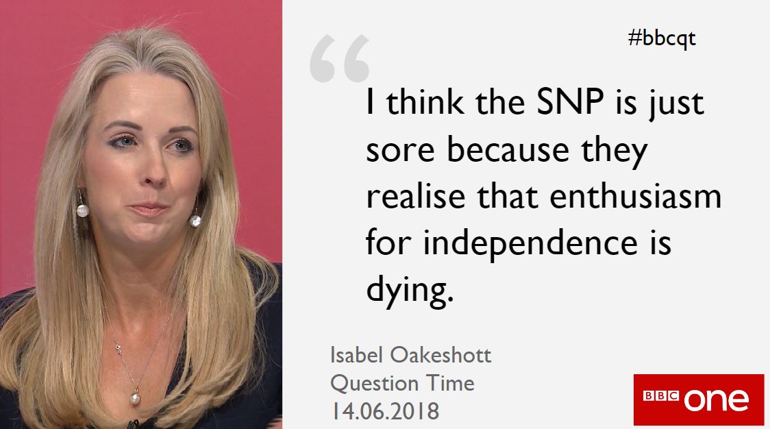 .<a href="/IsabelOakeshott/">Isabel Oakeshott</a> says she was not impressed by the "amateur dramatics" of the SNP in the House of Commons #bbcqt