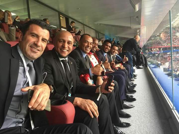 VertRougeJaune's tweet photo. CM Russie 2018: ils étaient présents à l’ouverture #SamuelEtoo🇨🇲 #DidierDrogba🇨🇮 
C’est l’Afrique qui gagne 
#Africa✊🏾
#Legends https://t.co/sk4QUDsDRw