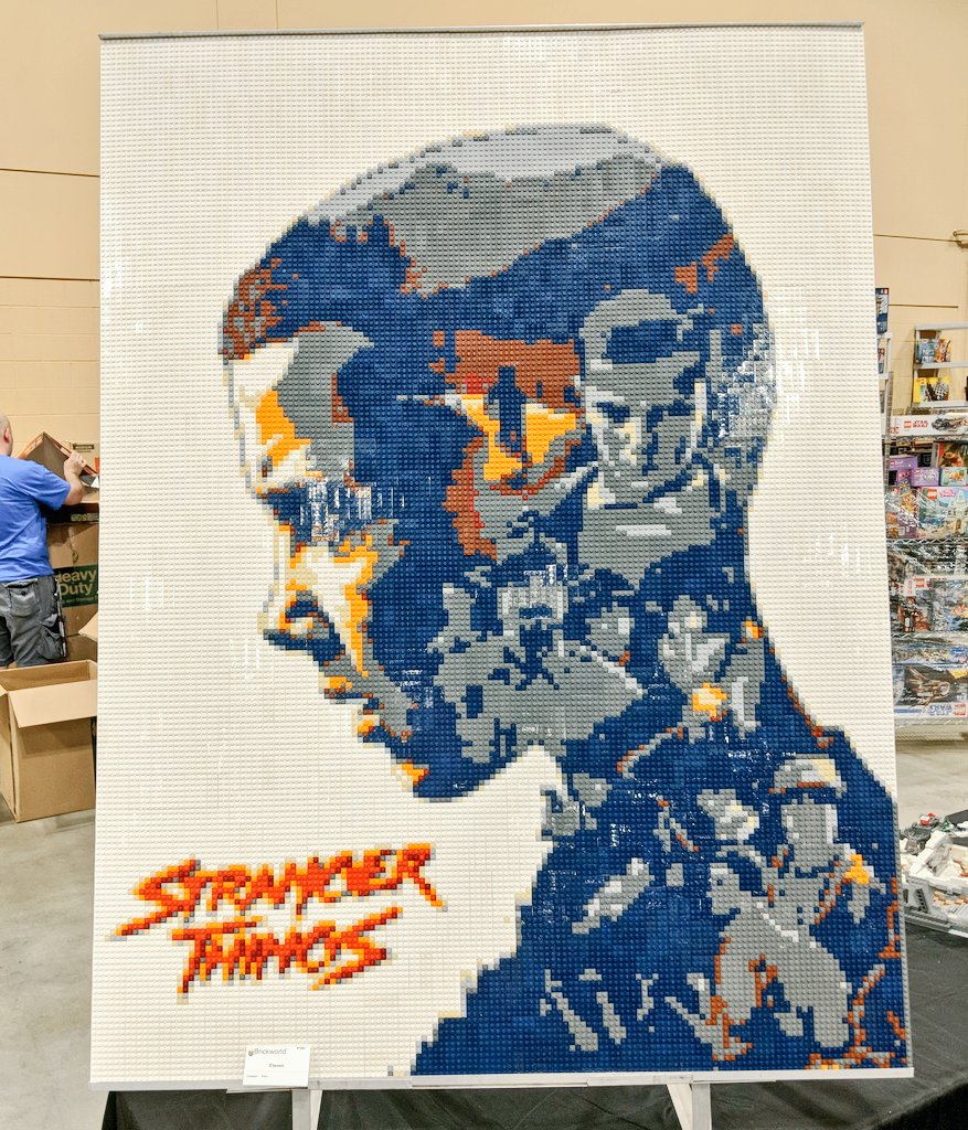 BeyondtheBrick's tweet photo. #StrangerThings by Finn at #Brickworld Chicago. #lego #mosaic #bw2017 #bwchicago @Stranger_Things https://t.co/QjkSfSH2go