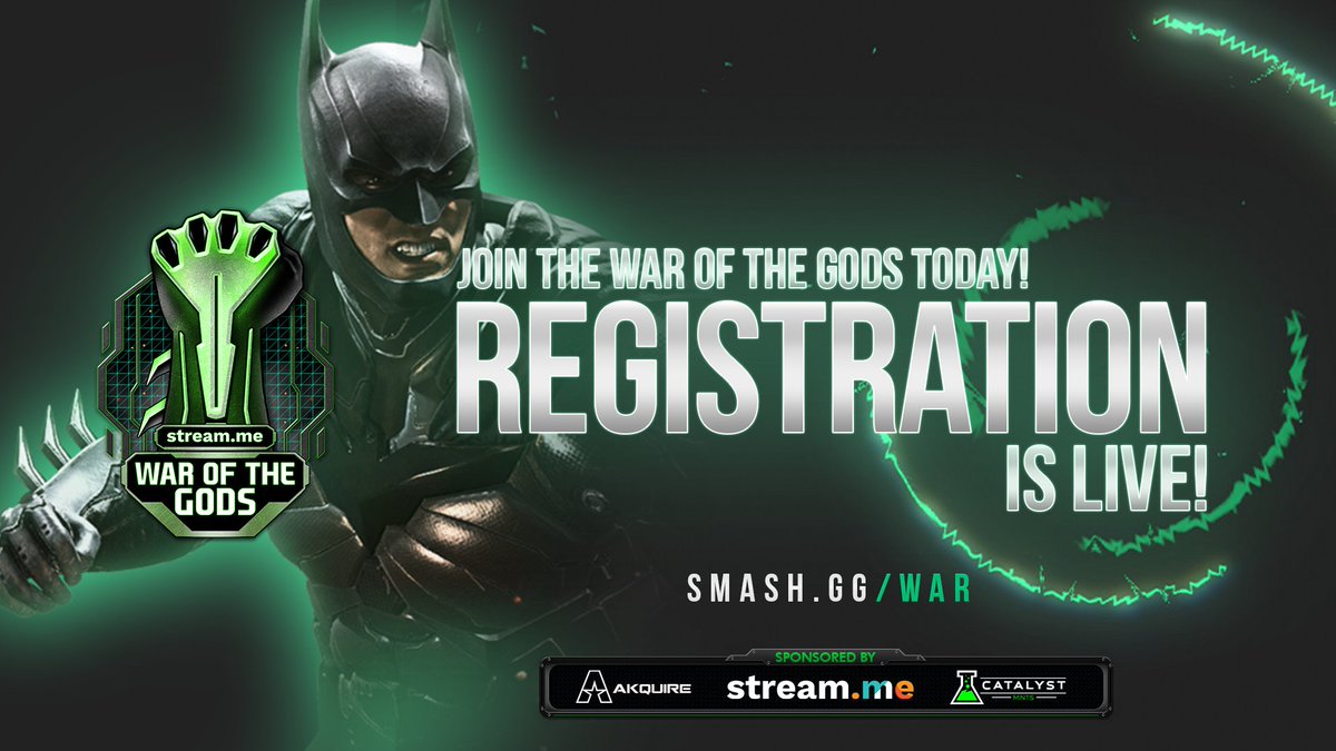 StreamMe's tweet image. Registration for #WarOfTheGods Week 4 is still live for a few more hours! 

Sign up: smash.gg/war 
Watch live at 6pm est: stream.me/war  

RT Save a life
