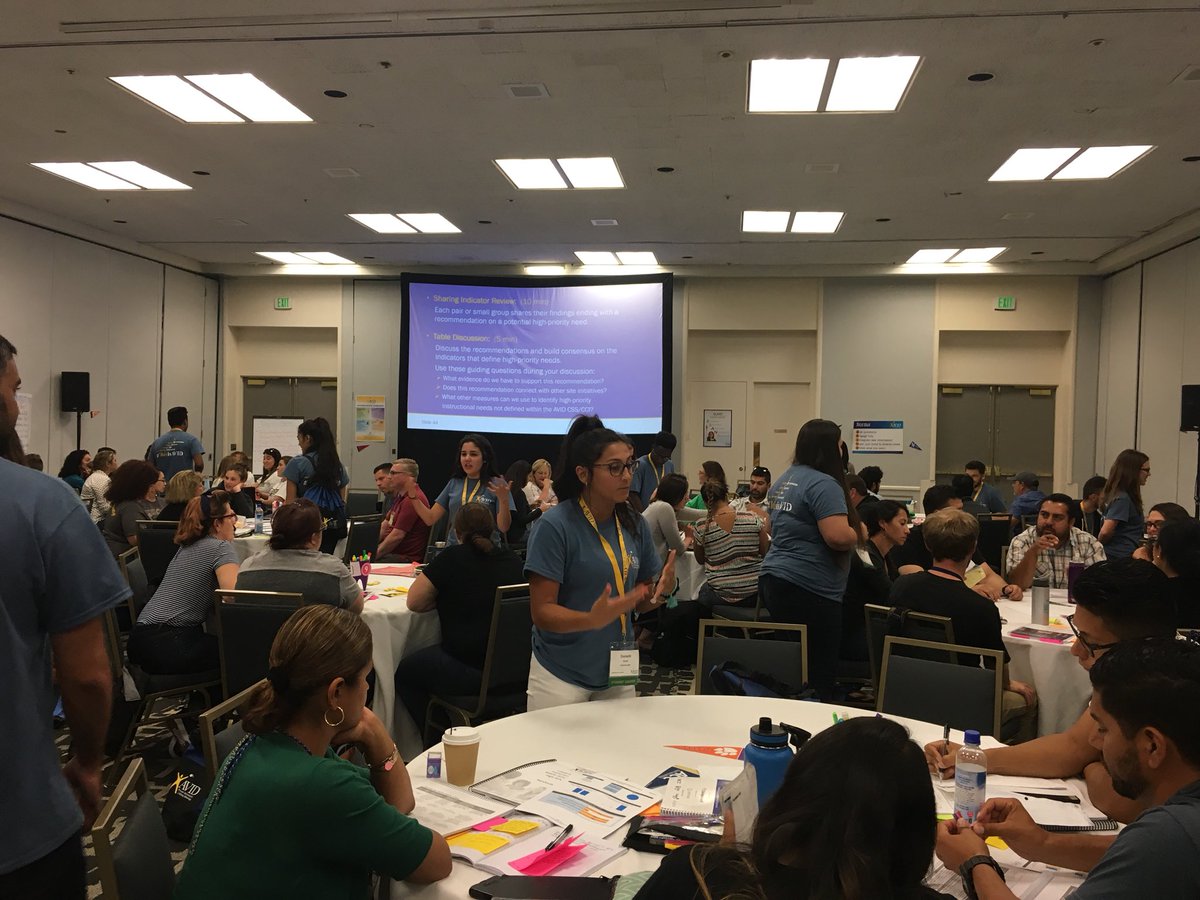 AVID_Tressa's tweet photo. Turning the tables. Student leaders share their binders with educators at SD1. #ThisIsAVID #AVIDSI18 https://t.co/2NBVhxrRBB