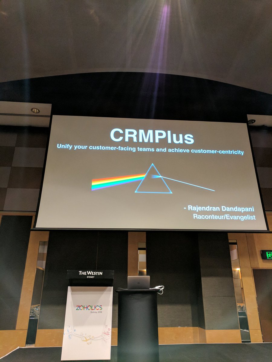 chithu's tweet photo. #Zoho #Zoholics #2018 @Zoholics #CRM #CRMPlus #ZohoOne #Australia #Sydney #TheWestin #Rays #Unify https://t.co/AT6tCqSTuV