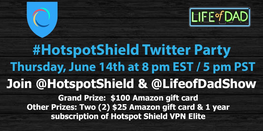 Only 15 minutes until we talk about online safety at the #HotspotShield Twitter party! Who will be joining us?! lifeofdad.com/a-hotspotshiel… #ad