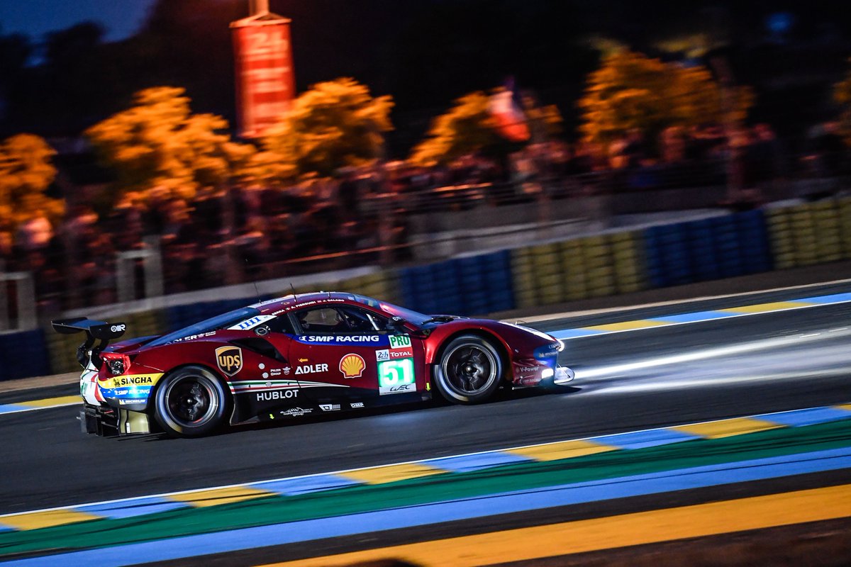 AFCorse's tweet photo. @24hoursoflemans #Quali3 LMGTE-Pro Class: @Ferrari #488 #51 has P4, #71 in P10 and #52 in P15 @FIAWEC #SuperSeason #thebigone @FerrariRaces https://t.co/yG0Dek9TBr