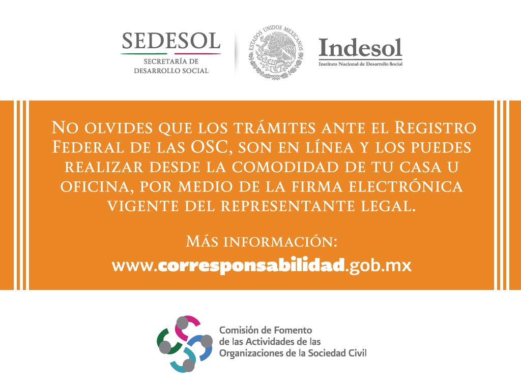 Indesol's tweet photo. En el Registro Federal de las #OSC te brindamos la asesoría que requieras para tu Organización. Visita https://t.co/uz8heWVdRd. https://t.co/TscR7RaRO9
