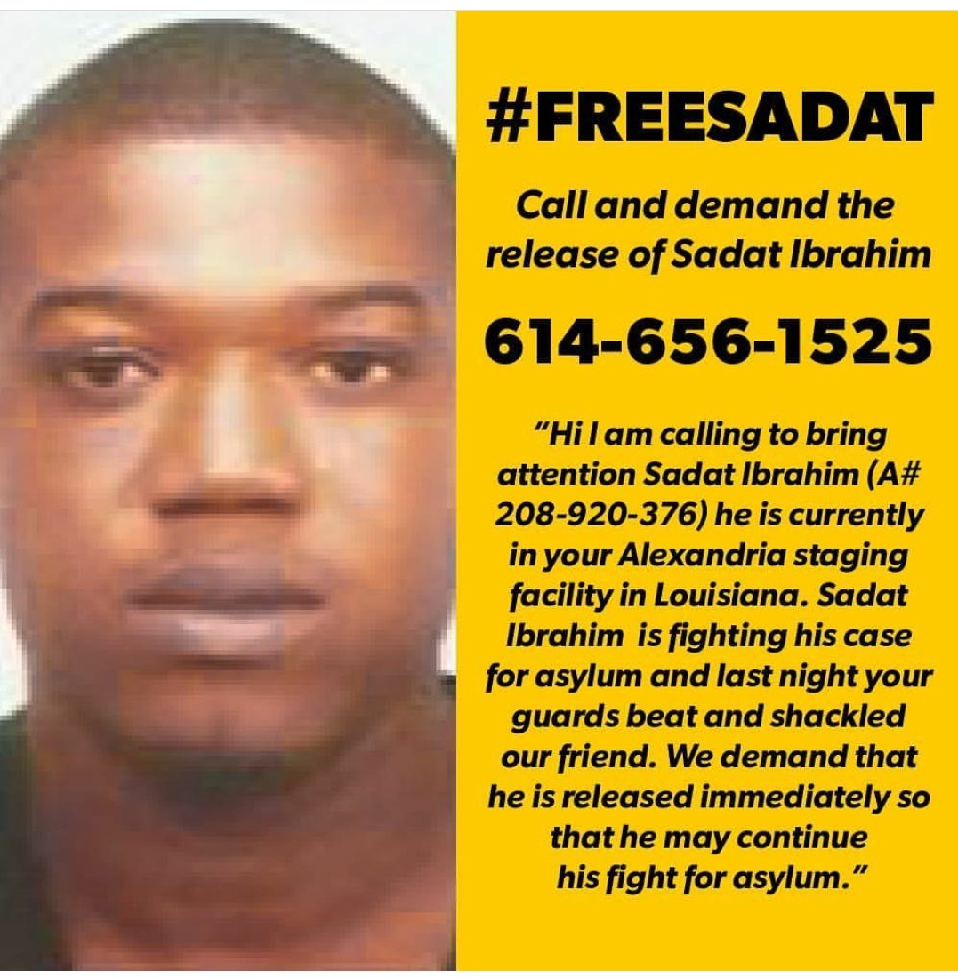undocumedia's tweet photo. 🚨URGENT CALL TO ACTION🚨
Please take a few minutes to call 614-656-1525 and urge ICE to release and #FreeSadat! ☎️🙇🏽‍♀️ #SWIPE for call-in script. 👍🏽
.
Via @UndocuBlack https://t.co/8WnbHkwU9A
