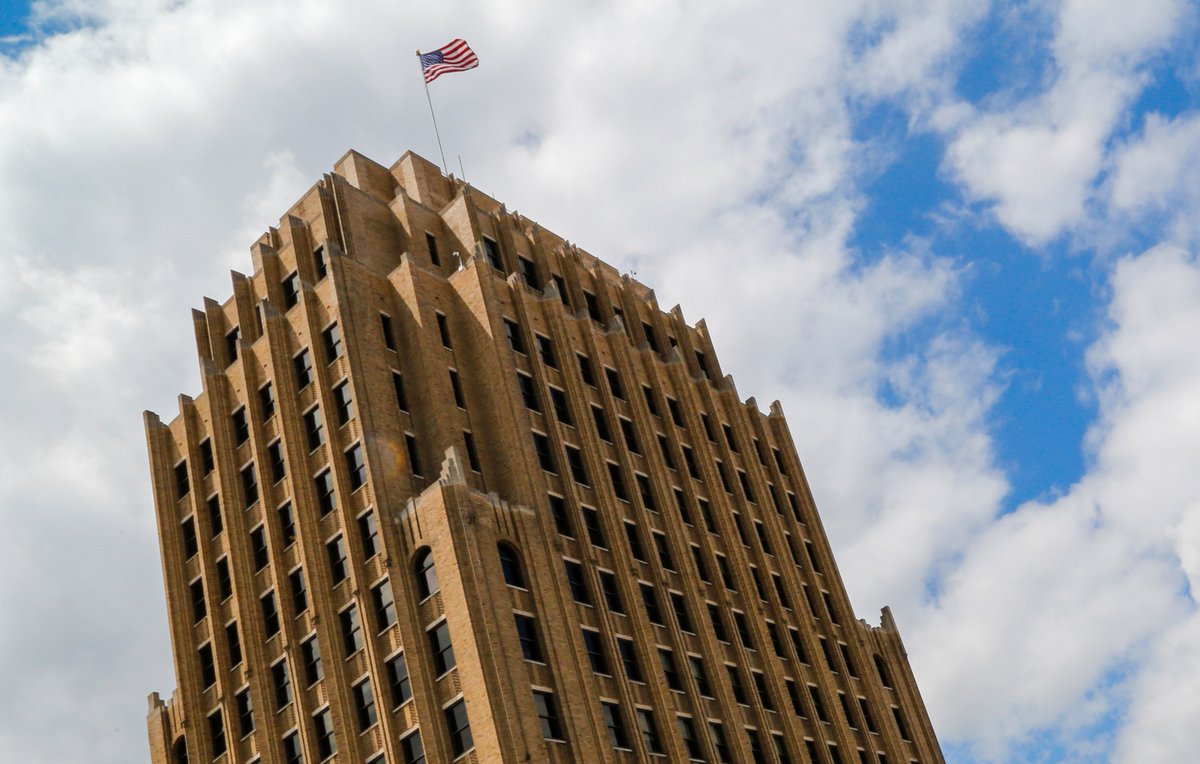 PPLCorp's tweet image. It's a glorious day to celebrate #flagday and honor our national symbol of freedom. If you're in #Allentown tonight, take in the #PPLTower, which will be glowing red and blue.