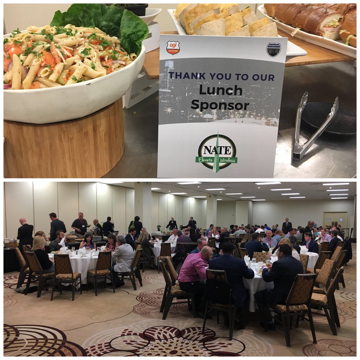 AGLMediaGrp's tweet photo. Huge #ThankYou to our Lunch Sponsor, @NATEsafety. When in Philly, eat a cheese steak. #AGLPhilly #AGLSummits https://t.co/2xliPKsgeh