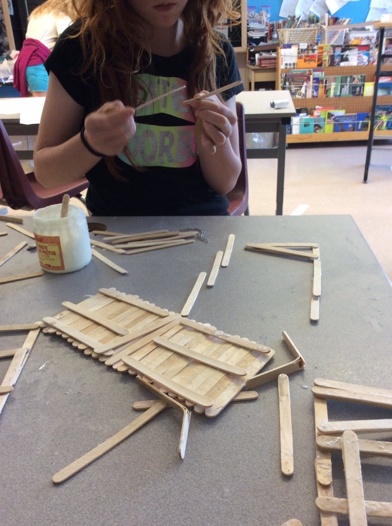 We are building bridges with only 100 popsicle sticks.