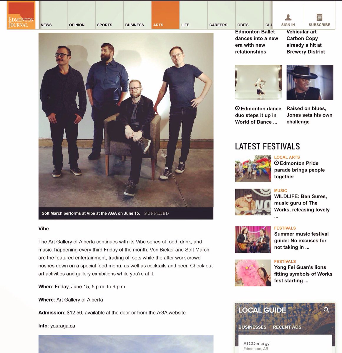 SoftMarchband (@softmarchband) on Twitter photo Thx <a href="/edmontonjournal/">Edmonton Journal</a> for highlighting our <a href="/yourAGA/">Art Gallery of Alberta</a> show w/ @vonbieker in 10 Things To Do. See these ugly mugs in person Friday! #yegmusic Thx <a href="/edmontonjournal/">Edmonton Journal</a> for highlighting our <a href="/yourAGA/">Art Gallery of Alberta</a> show w/ @vonbieker in 10 Things To Do. See these ugly mugs in person Friday! #yegmusic