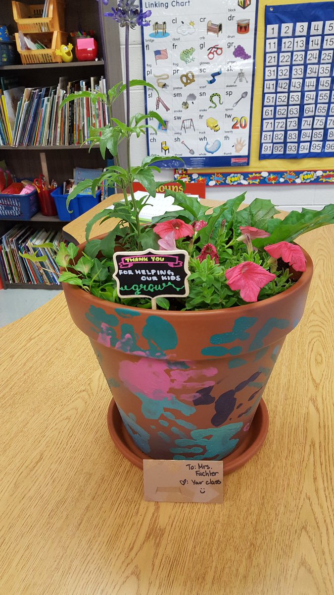 DCESJFachler's tweet photo. Thank you to my awesome first grade families! Coffee and a special planter for my front walkway! https://t.co/FYDFFNsrJm