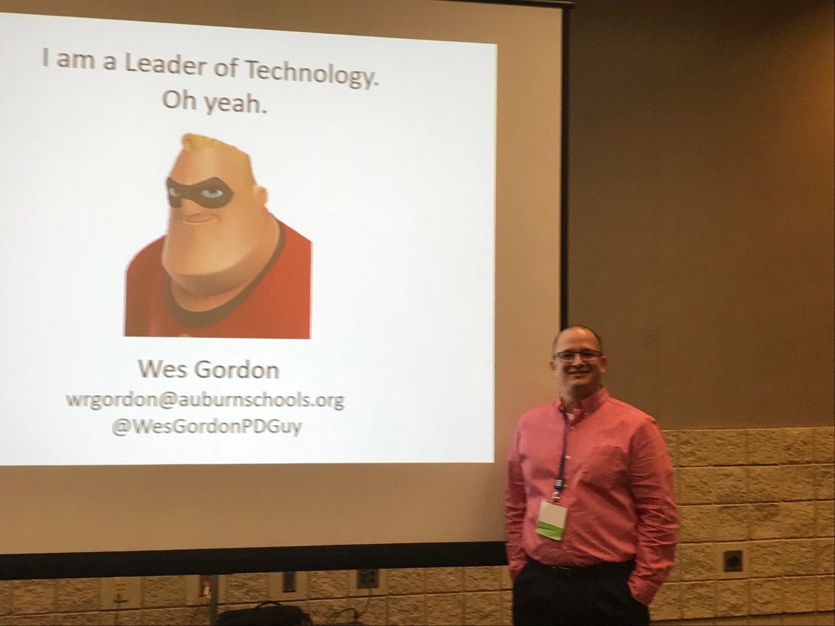 Connie_Bain's tweet photo. Wes Gordon is a Leader of Technology! After his session at AETC others now know his 7 habits for being a visionary technology leader. #CelebrateAuburn #AETC18 https://t.co/zU47ZY7JF0