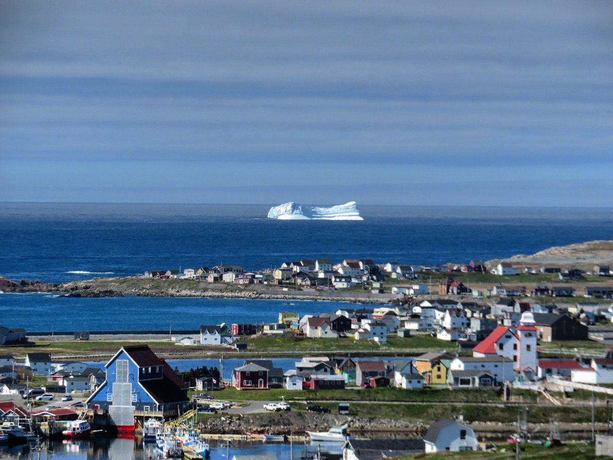 The "Bonavista Iceberg" as viewed from the top of White Rock this afternoon. #iceberg #icebergsnl #nlwx #shareyourweather #ExploreNL
