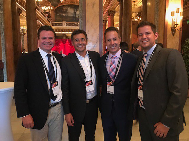 DatasiteGlobal's tweet photo. .@IronWine72, .@Merlinjp22, .@RJWalker023 + Markus Schiller look pretty disappointed about spending the week in Monaco at #WEOY, don't they? #MerrillCorp https://t.co/nQCGXYU77q