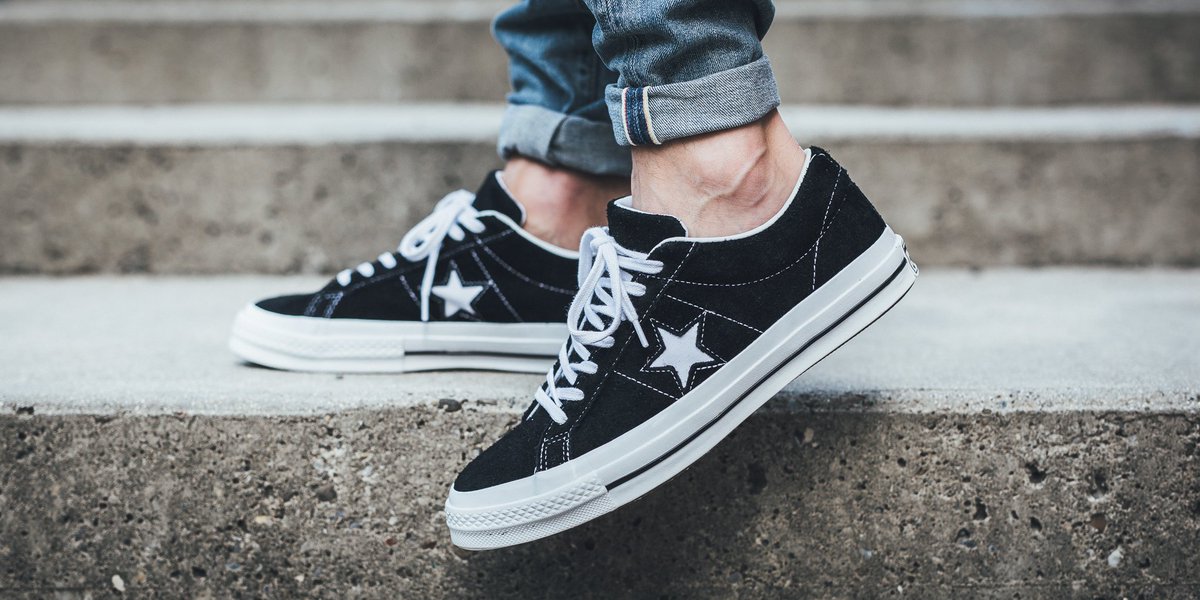 converse one star premium suede black