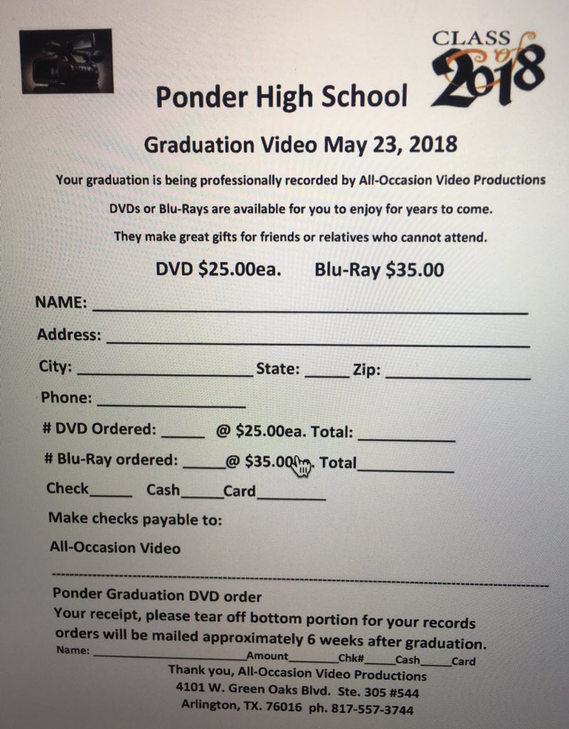 Graduation videos for the Class of 2018 are still available for order