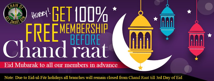 getsmartgym's tweet photo. #GetSmartGym #gym #Karachi #Eid #Ramadan #chandraat https://t.co/R8awJnRHKE