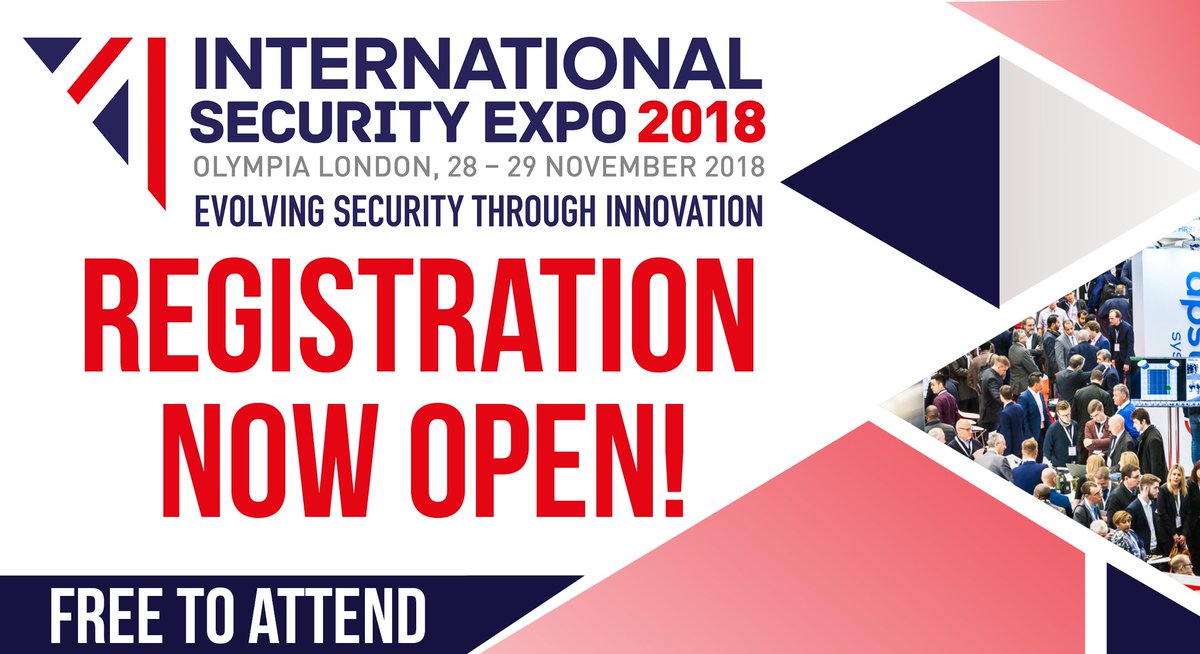 ISE_Expo's tweet photo. REGISTRATION IS NOW LIVE! Over 1000 product launches from 350+ exhibitors, 250+ worldwide speakers delivering 55 hours certified CPD content NEW FOR 2018 Protecting Urban Spaces Demonstrator showcasing the latest tech in an integrated, real-life situation https://t.co/GeindkkzOB https://t.co/iKjgcZ4rRh
