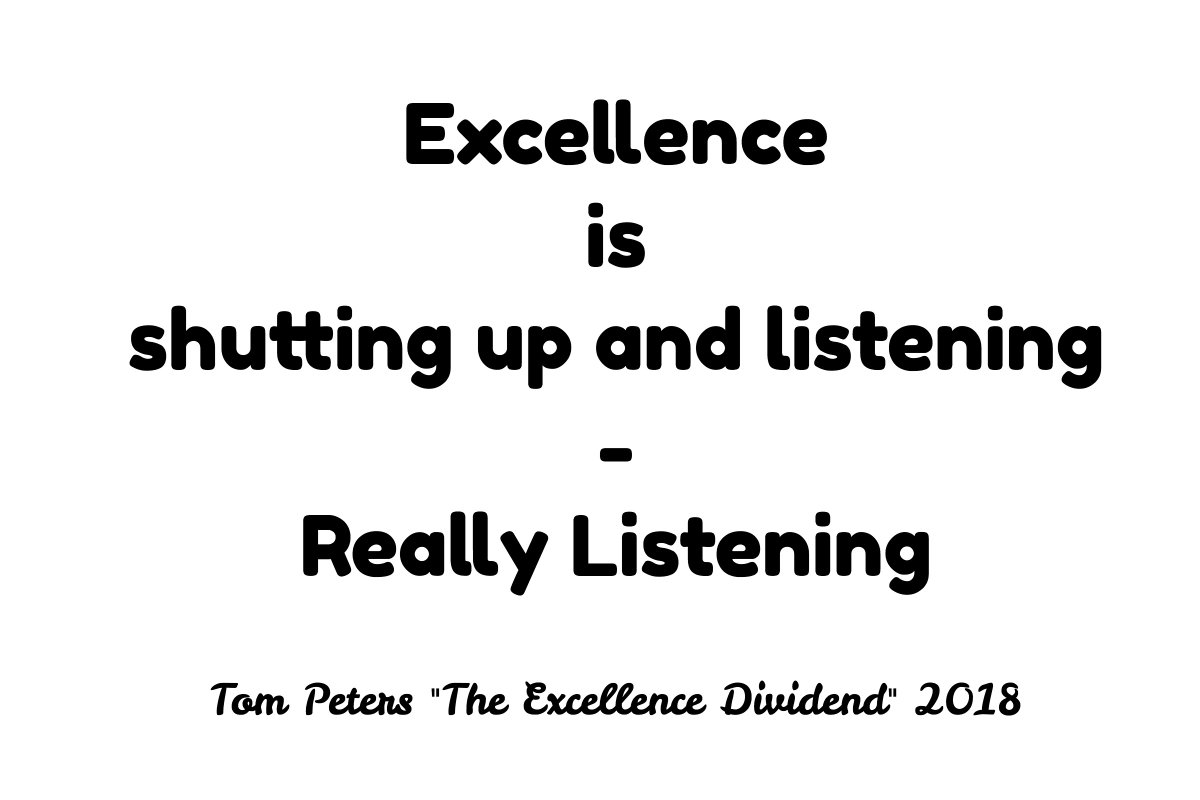 SimonSilverleaf's tweet image. I love this quote from Tom Peters new book, one reason I go to #Toastmasters is you learn to listen, really listen. You learn more by listening.