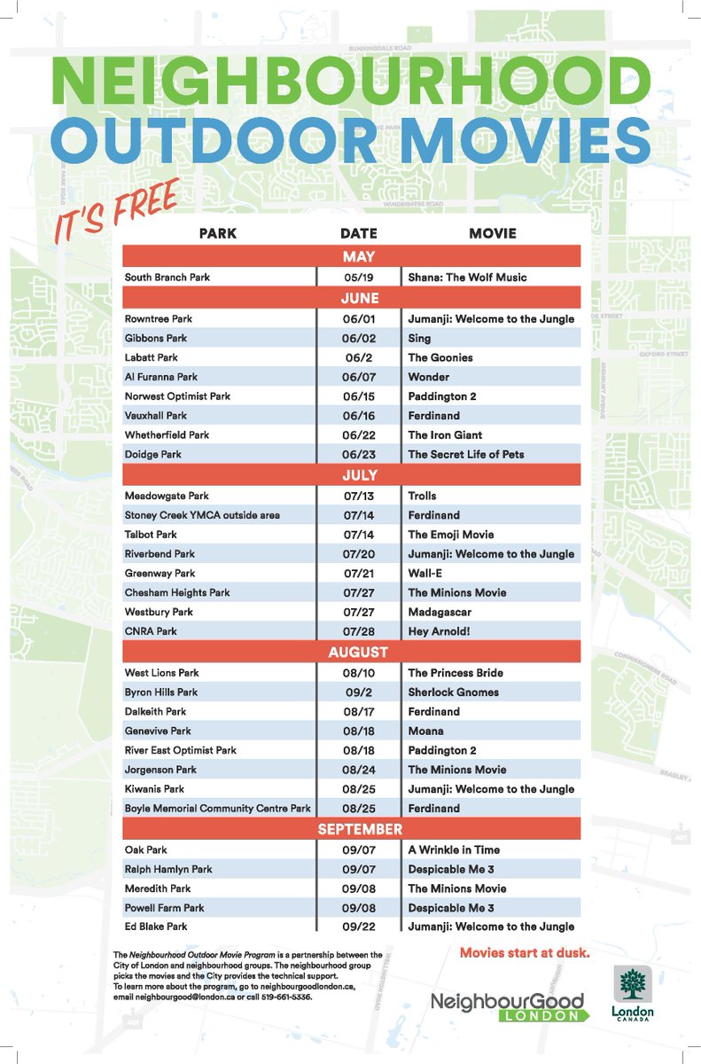 Check out these neighbourhood outdoor movies!