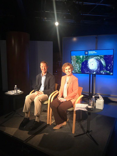 iiiorg's tweet photo. I.I.I. non-resident scholar, @philklotzbach, and Media Consultant, Lynne McChristian (@insuringFLA), gear up to share #hurricaneseason preparedness tips with TV and Radio audiences coast to coast! #hurricaneprep #hurricane #PreparAthon @abcnews @FoxNews @CBSNews @NBCNews @NPR https://t.co/nl4N2HVtTY