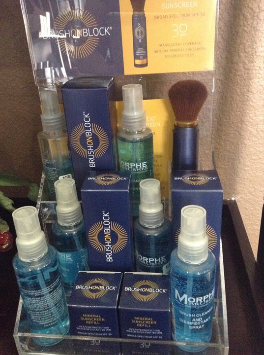Stevies_Spa's tweet photo. We just got in a shipment of Brush on Block! This is an all natural, vegan, cruelty-free, mineral based sunscreen with an SPF 30. It's translucent, so it goes great under makeup. It's also portable and great for children and those with sensitive skin. Try some out today! 😎🌞 https://t.co/R1OgNMKScU