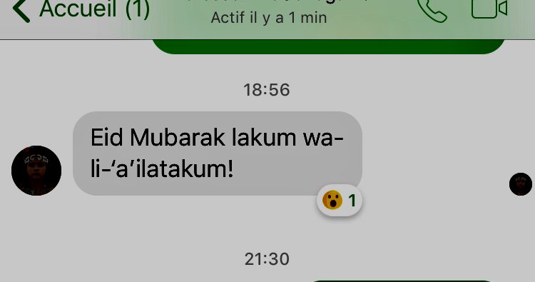 CoptaineM's tweet photo. Mon ancienne prof qui me souhaite un bon l’aid en arabe 😮💚☪️ #BestTeacher #EidMubarak #AidElFitr #MaProf>VosProfs #MeilleureQueMonsieurLeProf 😂 https://t.co/v9K72nuYFp