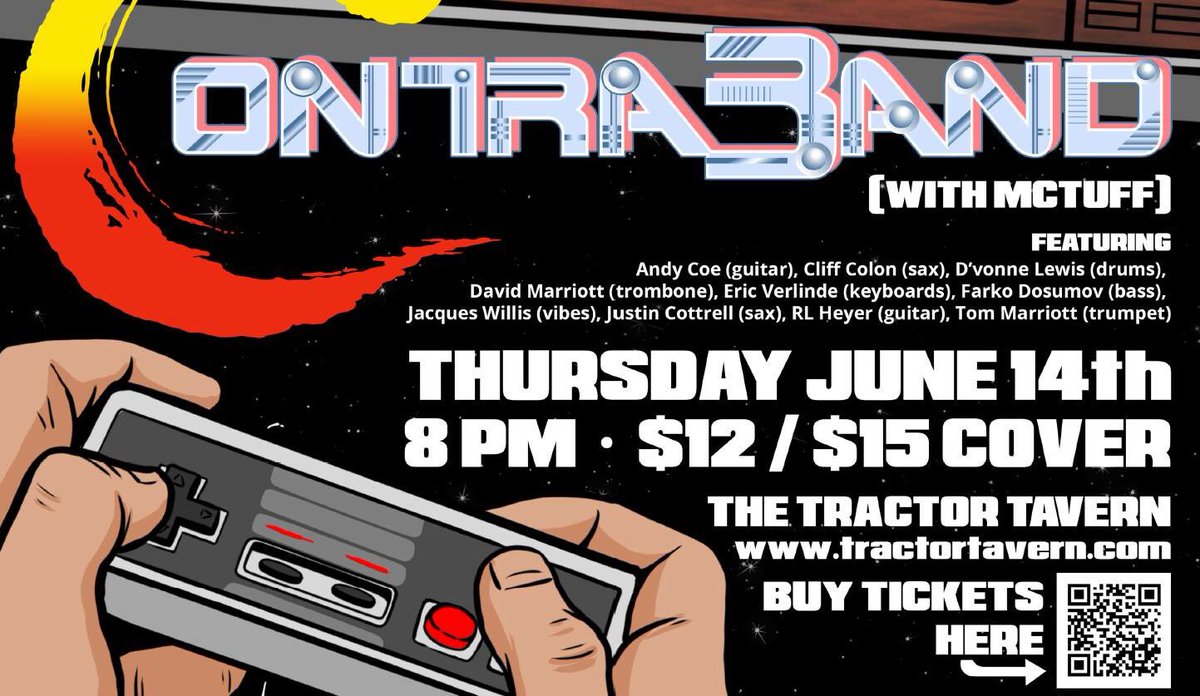 EricVerlinde's tweet image. CD release party with @ContraReloaded @tractortavern with McTuff opening. All your favorite video game songs with an all star crew!