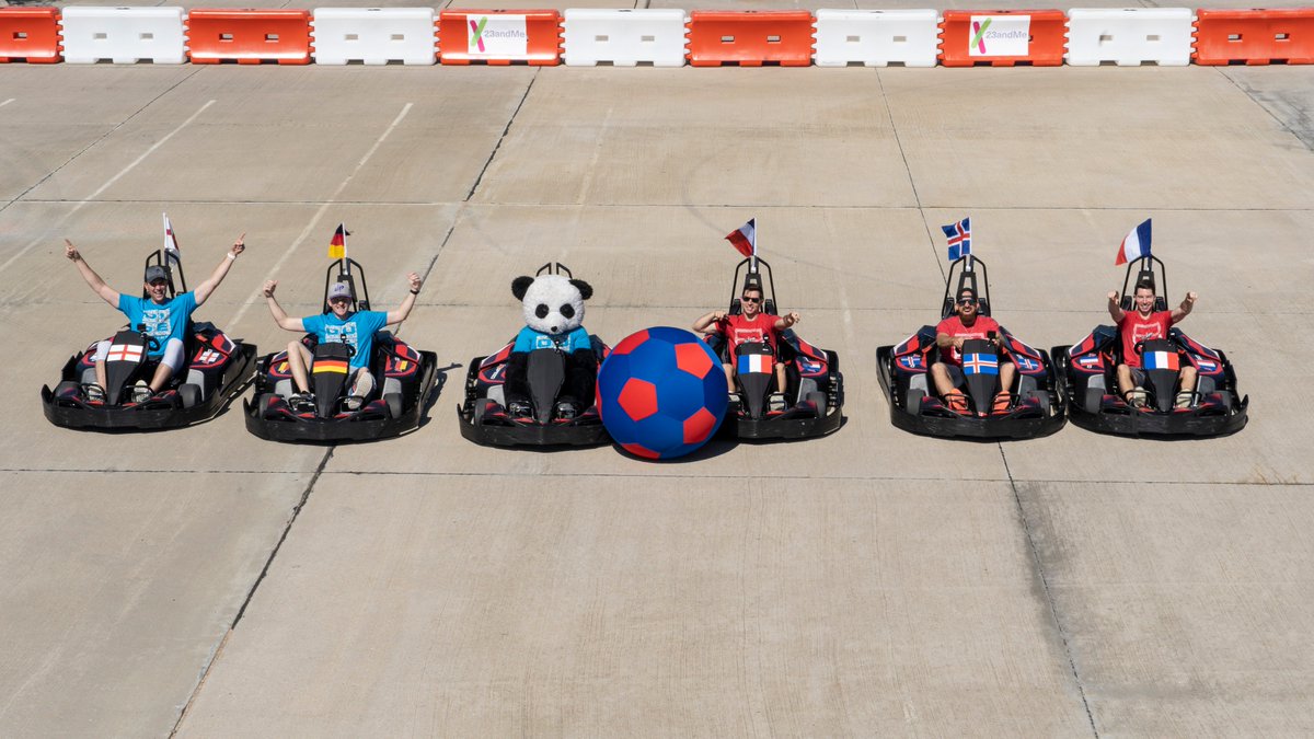 DudePerfect's tweet photo. Who wins Go Kart Soccer Battle?? Find out this Monday!!! Thanks to @23andMe for making it happen!! #ad #PandaIsBack #YouDontWantToMissThis https://t.co/Gdvw8rIlpD